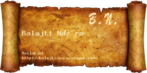 Balajti Nóra névjegykártya