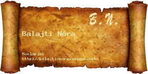 Balajti Nóra névjegykártya