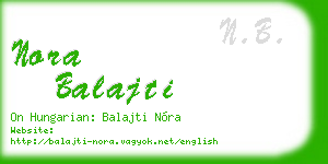 nora balajti business card